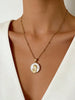 Gold Plated Virgin Mary Necklace Religious Jewelry Women Elegant Shell Virgin Mary Pendant - Image 1