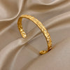 Vintage Sun Star Moon Smooth Cuff Bracelet for Women Chic Gold Plated Stainless Steel Wrist Bangle Bracelets Ethnic Jewelry - Image 7