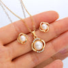 3pcs Shining Zircon Flower Jewelry Sets for Women Light Imitation Pearl Pendant Necklace Earrings Banquet Party Jewelry - Image 6