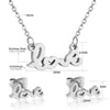 Chic Elegant Heart Indian Jewelry Sets Women Wedding Crown Steel Necklace And Earrings Bulk - Image 24