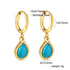 Green White Color Crystal Zircon Hoop Earrings For Women Stainless Steel Heart Square Leaf Shape Pendant Earring Gifts - Image 28