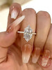 Silver Simple Classic Marquise Zircon Ring For Women Engagement Wedding Jewelry - Image 1