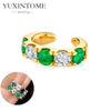 1PC Plated Gold Ear Cuff Earrings Ear Clip for Women Purple/Green/Turquoise No Pierced Earrings Jewel - Image 16