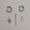 Punk Long Heart Star Pendant Earrings For Women Simple Geometric Circular Ear Buckle Jewelry Gift - Image 2