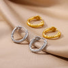 Vintage U-Shape Square Hoop Earrings For Women Stainless Steel Geometric Square Earring Wedding Aesthetic Jewerly Gift - Image 5