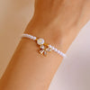 Dainty Imitation Pearls 26 Letters Initial Bracelet for Women Light Zircon Bow Pendant Bracelet Wrist Jewelry Gift - Image 9