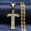 Catholic Cross Amulet Crystal Pendant Men Chain Necklace Gold Color Stainless Steel Necklaces Jewelry Masculino N4930S02 - Image 9