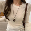 Resin Pendant Necklace with Irregular Open Geometric Shape - Image 2