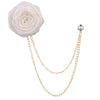 Korean Bridegroom Wedding Brooches Cloth Art Hand-made Rose Flower Brooch Lapel Pin Badge Tassel Chain Men's Suit Accessories - Image 18