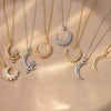 Cubic Zircon Star Crescent Moon Pendant Necklace Crystal Chain Jewelry Birthday Gifts For Women Girls - Image 1