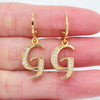 Gold Color Clear Zircon CZ Name Alphabet Initial Letter Dangle Earrings for Women - Image 20