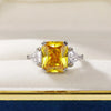 Yellow Cubic Zirconia Ring with Geometric Bezel and Multiple Sizes - Image 10