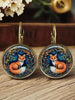 Selling Dragon Fox Cat Chicken Dome Glass Earrings Cute Animal Pattern Earrings For Women Jewelry Gifts - Image 8