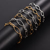 Geometric Stainless Steel Figaro Bracelet Link Oval Hand Chain for Women Men Rhombus Wristband Bangle Anklets Metal Jewelry Gift - Image 1