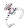 Clover Adjustable Ring Silver Rotating Cherry Blossom Flower Open Rings For Women Wedding Jewelry Gift - Image 42