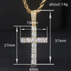 Cubic Zirconia Cross Pendant Necklace on Twisted Chain 60cm - Image 6