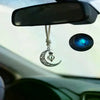 Moon Pendant Car Hanging Ornament – Hollow Crescent Design, Inlaid With Luminous Stone, Elegant Rearview Mirror Decor - Image 2
