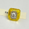 Colorful Rhinestones Ring Geometric Three-dimensional Finger Ring Elegant Jewelry Square Ring Women - Image 12