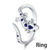 Silver Cube Zirconia Snake Ring Women Open Adjustable CZ Finger Ring Party Jewelry Necklace Clover Charm Love - Image 17