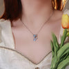 Cute Aurora Square Zircon Pendant Necklaces Women's Design Dreamy Square Silver Color Necklace For Girl - Image 3