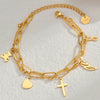 Stainless Steel Star Moon Sparkling Zircon Bracelet Geometric Double Layer Bracelet Party Gift Women Jewelry - Image 2