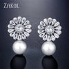 Bohemian White Pearl Drop Earrings for Women Cubic Zircon Leaf Dangle Earring Korea Bridal Wedding Jewelry Gift - Image 10