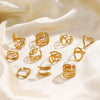 Hollow Heart Open Ring in Stainless Steel Adjustable - Image 35