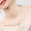 Crystal Blue Snowflake Pendant Women Temperament Rhinestone Necklace Christmas Jewelry Gift - Image 4