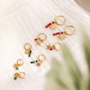 Stone Hoop Earrings for Women Star Sun Starfish Charms Stainless Steel Huggie Earrings Jewelry - Image 2