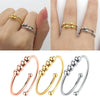 Punk Rings For Women Men Spiral Fidget Beads Ring Jewelry Rotate Freely Stainless Steel Ring Gift - Image 3