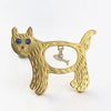Metal Animal Brooches Set Cat With Fish Charm Dachshund Dog Lion Leopard Fox Rhinestone Lapel Pins Retro Clothing Decor Badge - Image 5