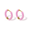Colorful Enamel Stainless Steel Hoop Earrings for Women Geometric Round Circle Earrings Gold Color Jewelry - Image 16