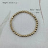 Jewelry Gold Plated Metal Ball Smooth Diameter 3/4/6/8mm Elastic Stainless Steel Bracelet - Image 14