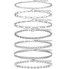 5Pcs/7pcs Gold Plated Anklet Cuban Link Figaro Paperclip Rope Herringbone Chain Anklets Set Gift for Women Girls - Image 3