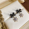 Black Red Snowflake Pendants Earrings for Women Bowknot Sweet Korean Girls Crystal Hanging Earrings Winter Decor - Image 3