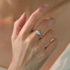 Marquise Zirconia Ring Gold Solitaire Engagement Ring Elegant Promise Ring for Women - Image 4