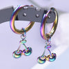 Rainbow Hoop Boucle Oreille Heart Snake Charm Earring Stainless Steel Earrings For Women Men Kpop Accessories Gift - Image 4