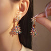 Christmas Tree Zircon Crystal Star Silver Color Earrings Stud Dangle Xmas Jewelry Women Party Gift - Image 21