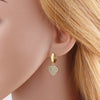 Small Clear Crystal Heart Earrings for Women Gold Plated Dangle Earrings CZ Jewelry Gifts - Image 2