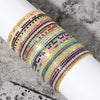 10/20pcs Colorful Sparkling Single Row Rhinestone Inlaid Adjustable Bracelet Set - Image 1