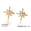 Shinny Clear Zircon North Star Stud Earring Stainless Steel Gold Color Women's Earrings Jewelry Gift - Image 14