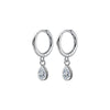 Silver Sweet Water Drop Zircon Huggies Pendant Earrings for Women Wedding Party Hoop Charm Jewelry - Image 8