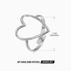 316L Stainless Steel Hollow Heart Ring for Women Western Style Open Ring Party Jewelry Gift - Image 6