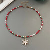 Christmas Necklaces for Women Girls Handmade Rice Beads X'mas Tree Santa Claus Snowman Gift Necklace Pendant Year Jewelry - Image 5