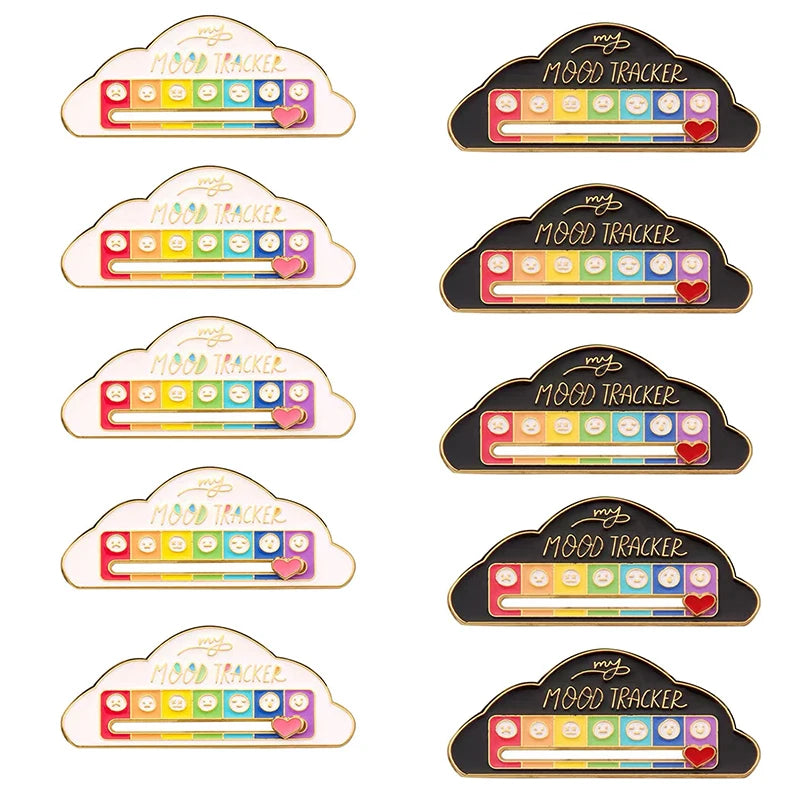 10 Pcs Mixed Loading My Social Battery Pin Facial Expression Badge For Women Mood Conversion Brooch Back-to-School Season - Image 1