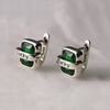 Prevent Allergy Green Zircons Earrings for Women Couple Vintage Punk Lucky English Letter Party Jewelry Gift - Image 3