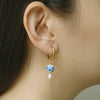 Asymmetric Handmade Round Heart Flower Ceramic and Pearl Hoop Earrings for Women Golden Color Stainless Steel Circle Earrings - Image 4