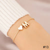 Simple Love Letter Bracelet Retro Adjustable Alloy Letter Bracelet Women Hand Jewelry Accessory - Image 13