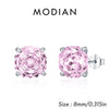 Silver Polygon Multi-Color Rose Cut Cubic Zirconia Stud Earrings For Women Party Jewelry - Image 9