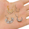 Titanium Ear Nose Rings Pierc Pear and Heart Shaped CZ Ring Hoop Hinged Clicker Labret Tragus Earring Body Piercing - Image 4